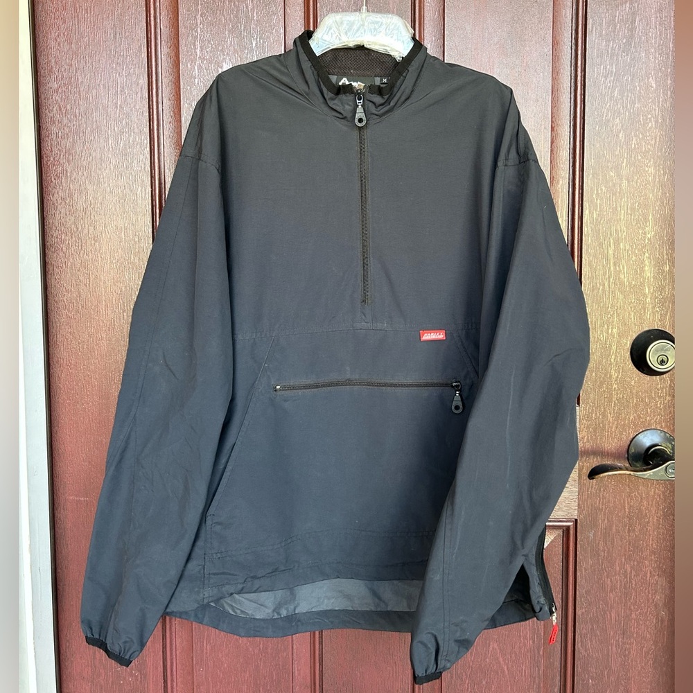 Harley Davidson Men's Med Packable Nylon 1/2 Zip Pull Over Weather Resist Jacket